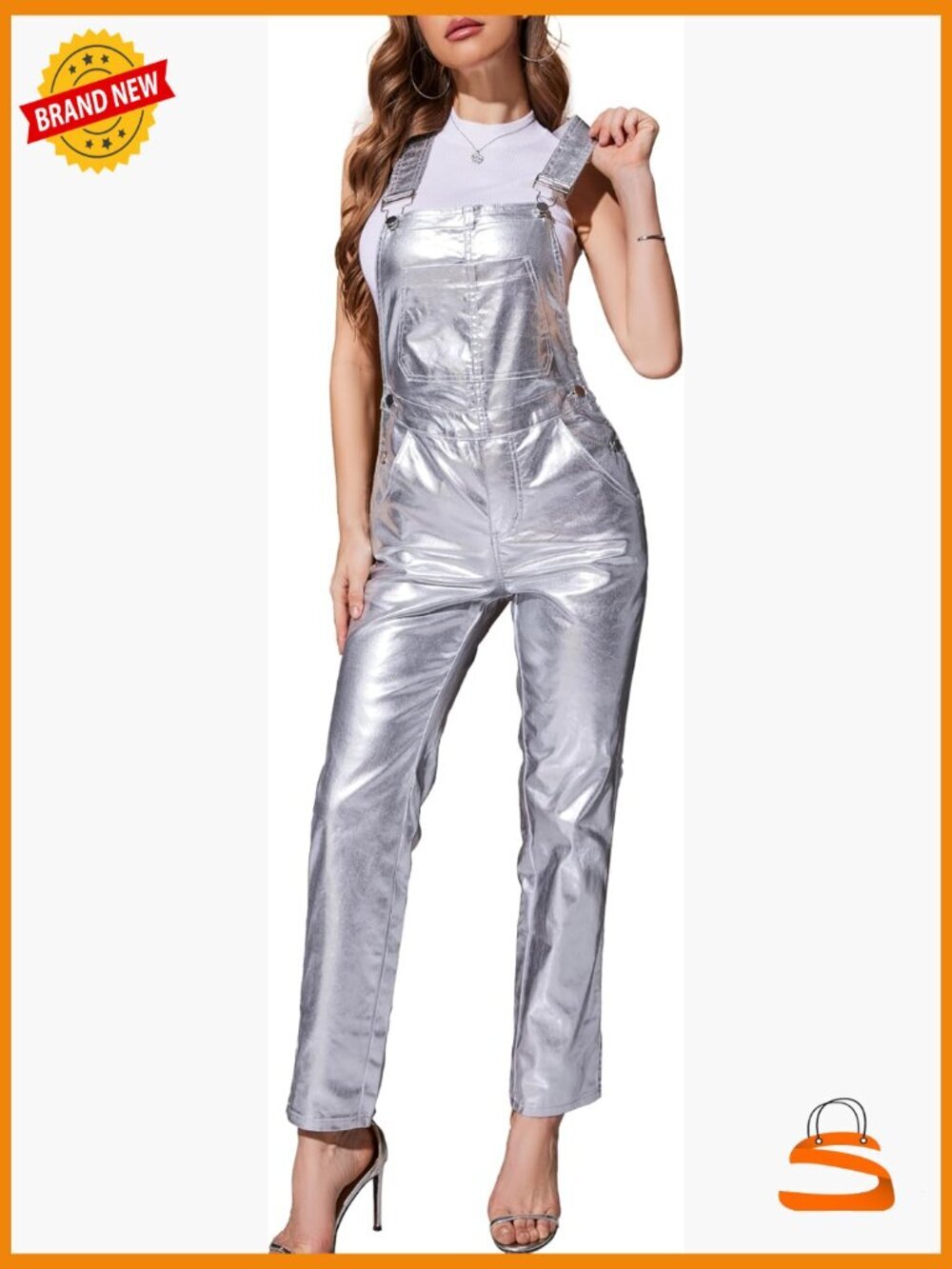Bib Overalls Jumpsuit Adjustable Strap Stretchy Cotton Blend High Waist